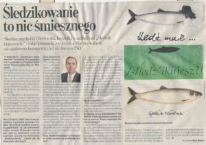 Zdjęcie przedstawia skan artykułu z Gazety Wyborczej, w którym socjolog prof. Andrzej Sadowski odpowiada na pytanie czy białostoczanie wstydzą się śledzikowania i dlaczego